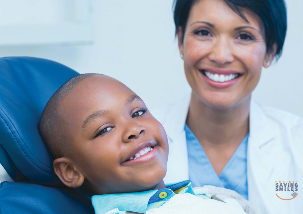 a child receiving a dental exam